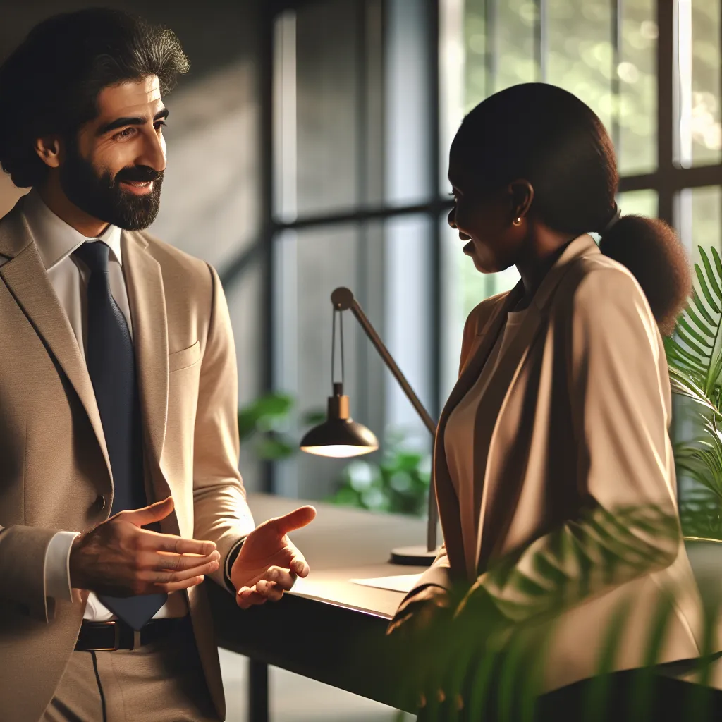 Collega's die een moeilijk gesprek voeren op het werk