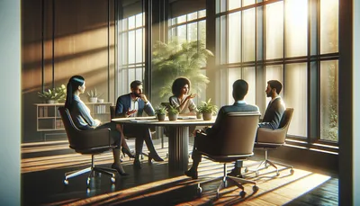 Leider ontvangt feedback in een teamgesprek over samenwerking