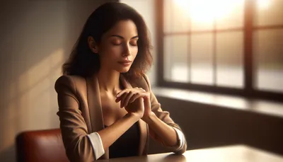 Iemand die bewust ademhaalt voor een moeilijk gesprek, als basis voor verbindende communicatie