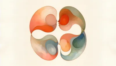 Abstracte illustratie van verbindende communicatie met vier verbonden elementen