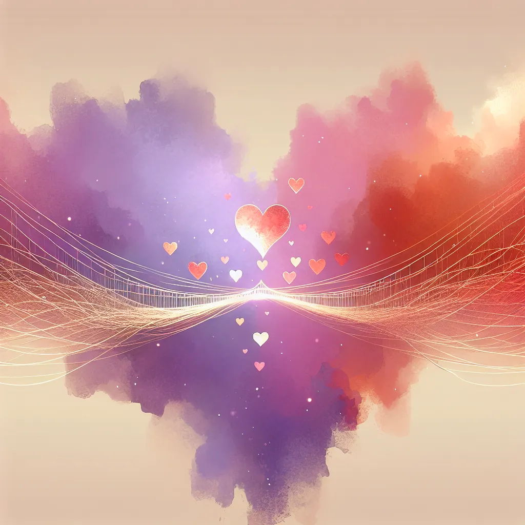 Abstracte illustratie van zelfcompassie als brug naar empathie en verbinding met anderen